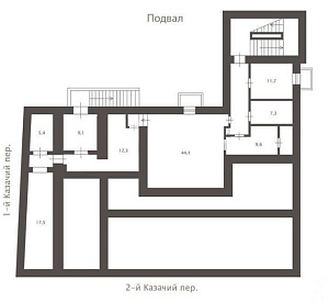 Казачий 2-й пер, д 3 стр 1, Москва  Здание целиком 1074.0  Аренда